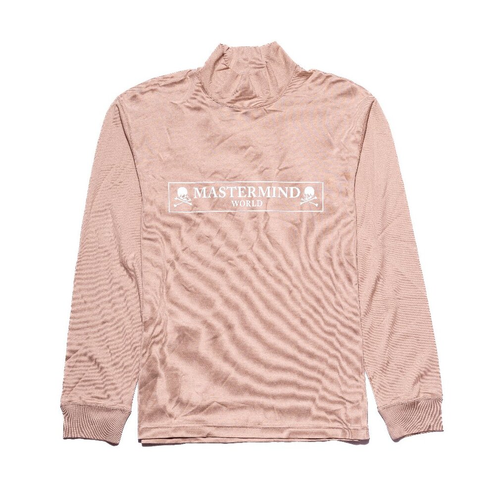Mastermind World Box Logo Print Long Sleeve T-Shirt Tan
